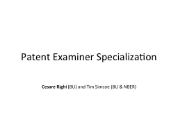 Patent Examiner  Specialization