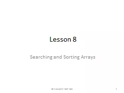 Lesson 8 Searching and Sorting Arrays