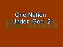 One Nation Under  God  2