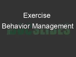 Exercise Behavior Management