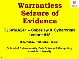 Warrantless Seizure of Evidence