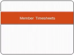 Member Timesheets Agenda