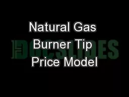 Natural Gas Burner Tip Price Model