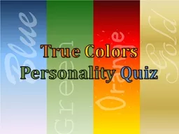 True   Colors   Personality