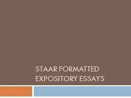 STAAR Formatted Expository essays