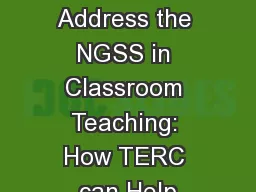 Using Climate Change to Address the NGSS in Classroom Teaching: How TERC can Help