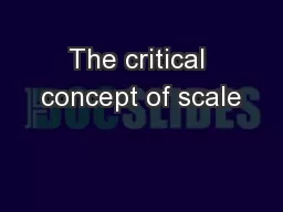 The critical concept of scale