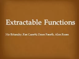 Extractable Functions Nir