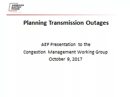 Planning Transmission Outages