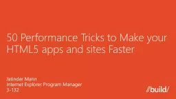 50 Performance Tricks to Make your HTML5 apps and sites Faster