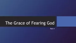 The Grace of Fearing God