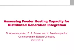 Assessing Feeder Hosting Capacity for Distributed Generation Integration