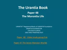 The Urantia Book Paper 48