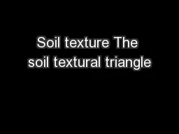 Soil texture The soil textural triangle