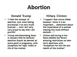 Abortion Donald Trump “I hate the concept of