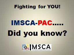 Fighting for YOU! IMSCA-