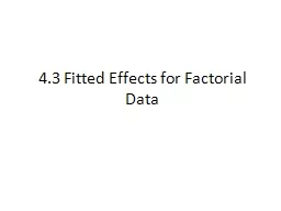 4.3 Fitted Effects for Factorial Data