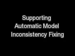 Supporting Automatic Model Inconsistency Fixing