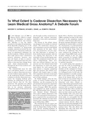 DEBATEFORUM To What Extent Is Cadaver Dissection Neces
