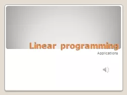 Linear programming Applications