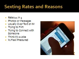 Sexting  Rates and Reasons