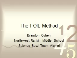 The FOIL Method Brandon Cohen
