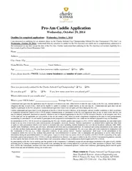 Pro Am Caddie Application Wednesday October   Deadline