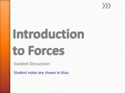 Introduction  to Forces Guided Discussion