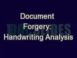 Document Forgery: Handwriting Analysis