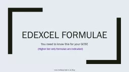 Edexcel Formulae You need to know this for your GCSE