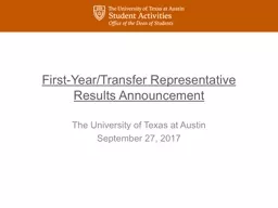 First-Year/Transfer Representative