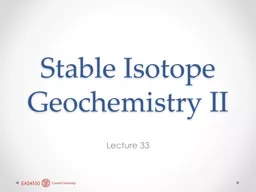 Stable Isotope Geochemistry II