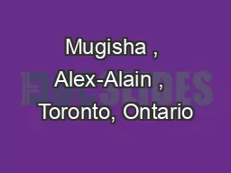 Mugisha , Alex-Alain ,  Toronto, Ontario