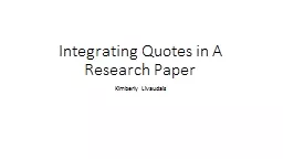 Integrating Quotes in A Research Paper