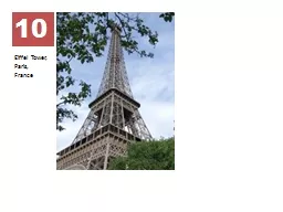 10 Eiffel Tower, Paris, France