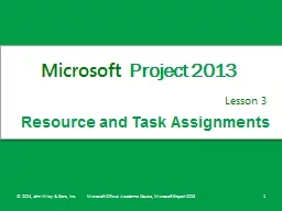 Resource and Task Assignments