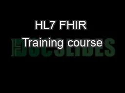 HL7 FHIR Training course