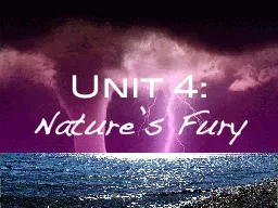 Unit 4:  Nature’s Fury