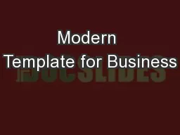 Modern Template for Business