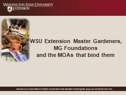 WSU Extension Master Gardeners, MG Foundations