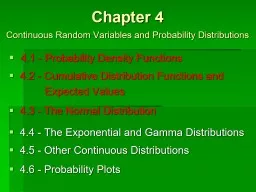 Chapter 4 Continuous Random Variables and Probability Distributions