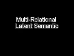 Multi-Relational Latent Semantic