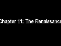 Chapter 11: The Renaissance
