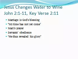 Jesus Changes Water to Wine