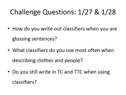 Challenge Questions: 1/27 & 1/28