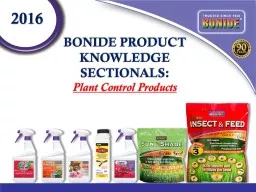 2016 BONIDE PRODUCT KNOWLEDGE SECTIONALS: