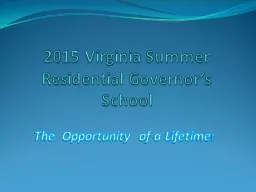 2015 Virginia Summer Residential Governor’s School