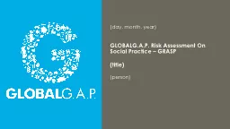 GLOBALG.A.P. Risk Assessment On