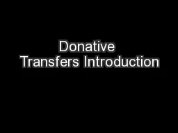 Donative Transfers Introduction