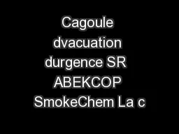 Cagoule dvacuation durgence SR  ABEKCOP SmokeChem La c
